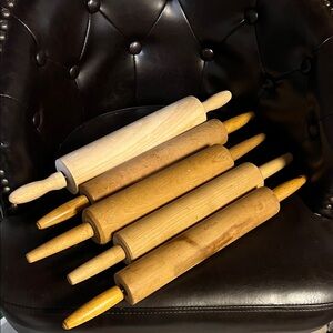 Wooden Rolling Pin Set - Natural Finish